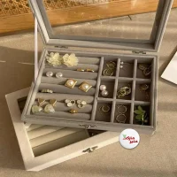 جعبه جواهرات اکسسوری سایز بزرگ مخملی
