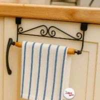 آویز حوله کابینتی مدل فلزی و چوبی