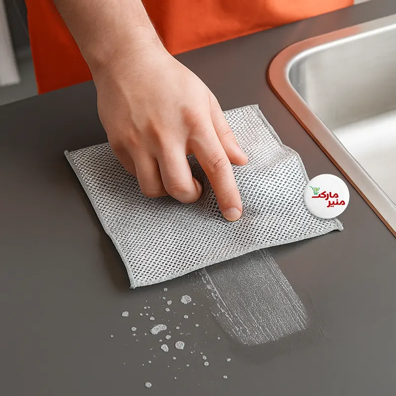 اسکاج سیمی دولایه 20 در 20 اسکاج سیمی توری دو لایه دور دوزی شده سایز 20 در 20 - Image 1