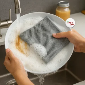 اسکاج سیمی توری دو لایه دور دوزی شده سایز 30 در 30