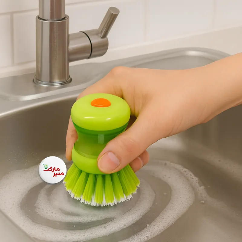 فرچه مخزن دار سینک رنگ سبز فرچه مخزن دار ظرفشویی - Image 1