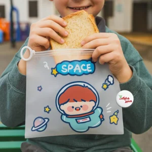 کاور لقمه ساندویچ مدرسه زیپ دار سایز a5